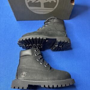 Timberland Toddler Waterproof Size 5 Black Boots Shoes 6" Nubuck TB-012807-001